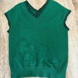 Green Sleeveless Knit sweater vest